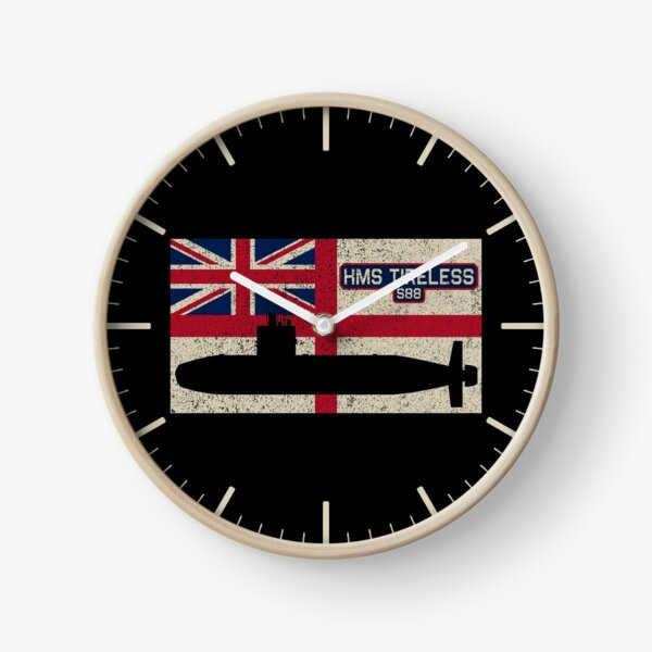 HMS Tireless S88 Submarine Vintage British Royal Navy Flag Gift Clock
