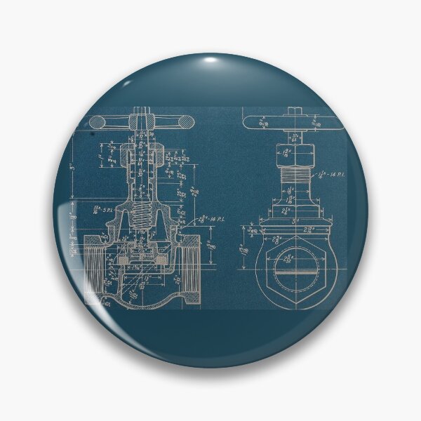 Item preview, globe valve blue print designed and sold by serene-dad.