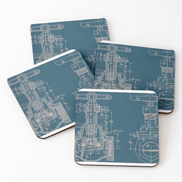 Item preview, globe valve blue print designed and sold by serene-dad.