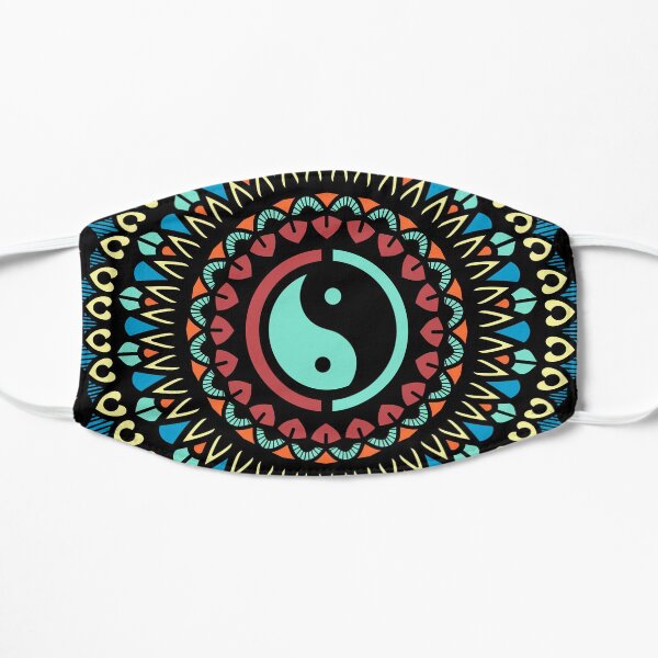 Mandala With Ying Yang symbol Flat Mask