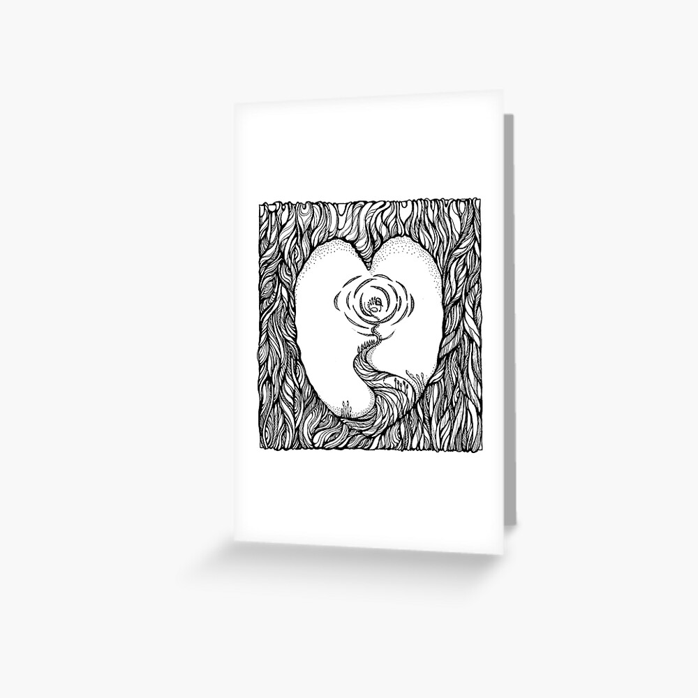 "Abstract Meditation Black and White Art. Hand draw ink