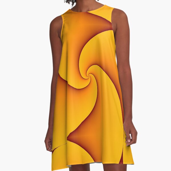 Curves of Pursuit in Yellow A-Line Dress
