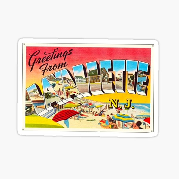 Lavallette NJ Postcard Sticker