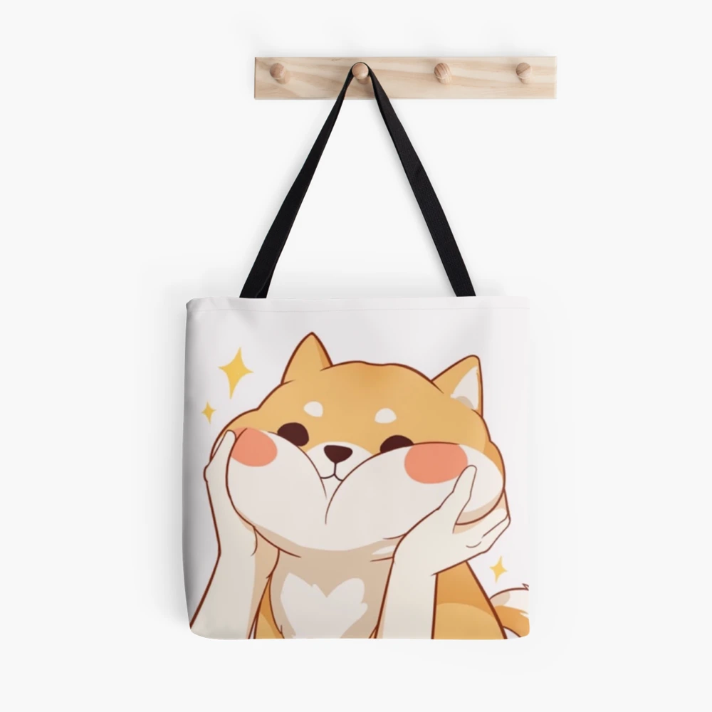 Shiba Inu Love Canvas Tote Handbags