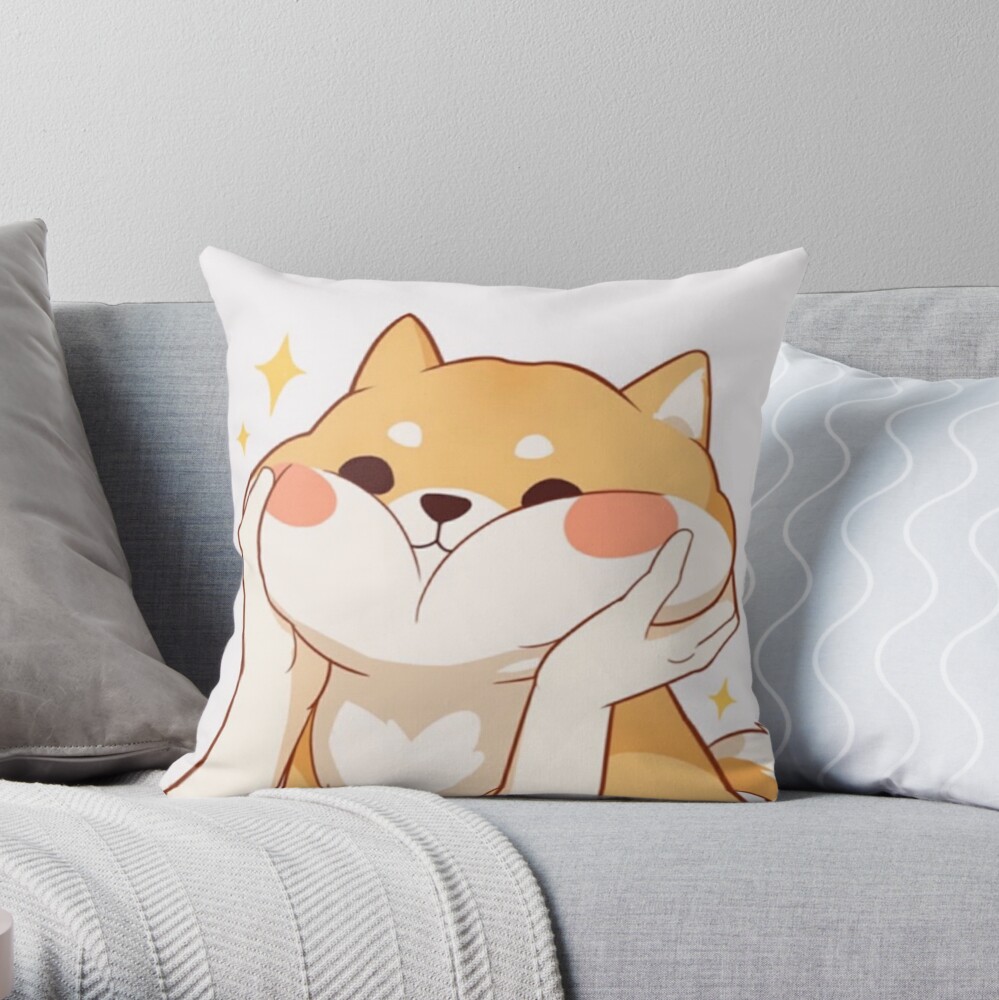 shiba throw pillow