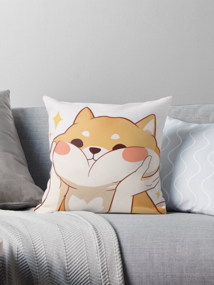 Kawaii Shiba inu Pillow for Sale by arealprincess Redbubble