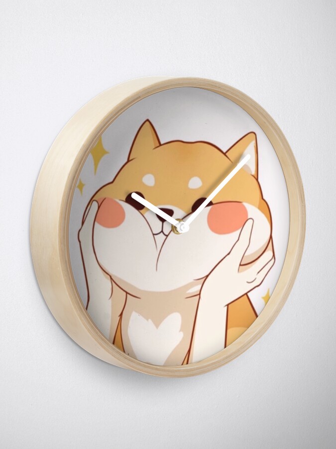 Alternate view of Kawaii Shiba inu Clock
