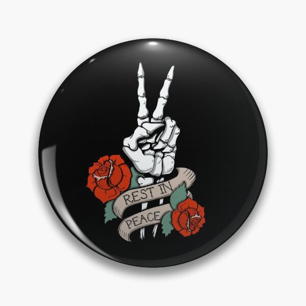 Item preview, Skeleton Peace Sign Rest In Peace Deathling Graphic  designed and sold by JessieJune.