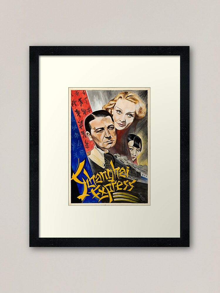 Shanghai Express Marlene Dietrich Vintage Film Movie Poster Framed Art Print By Amberflash Redbubble