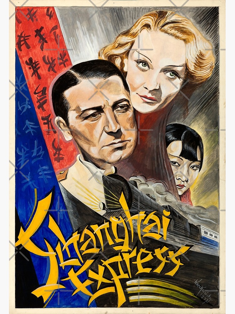 Shanghai Express Marlene Dietrich Vintage Film Movie Poster Greeting Card By Amberflash Redbubble