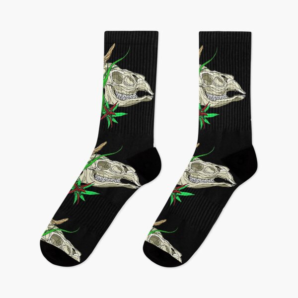 Item preview, Muntjac Deer Skull Pair Design in Color designed and sold by TinkerandBone.