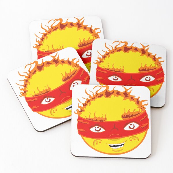 Item preview, Mutant ninja sun flame emoji face​ designed and sold by Goodtimecomics.