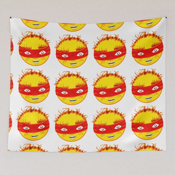 Item preview, Mutant ninja sun flame emoji face​ designed and sold by Goodtimecomics.