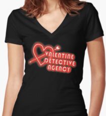 Valentine Detective Agency Women's Fitted V-Neck T-Shirt