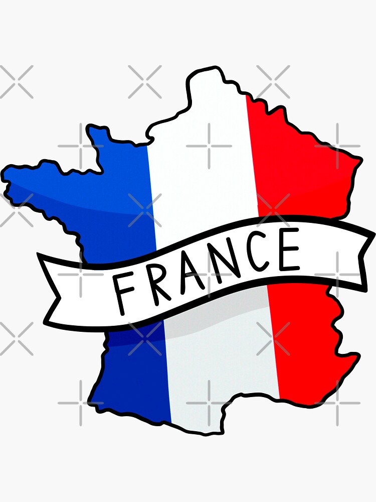 Autocollant Drapeau Carte France sticker Taille : 8 cm