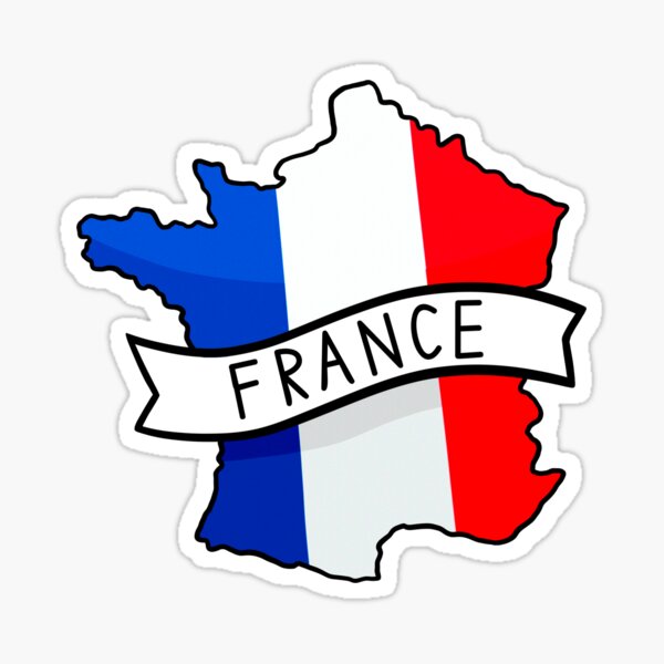 France Flag Map Sticker Sticker for Sale by Drawingvild