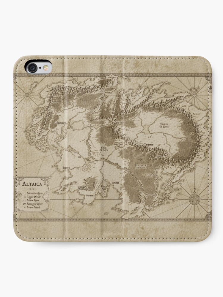 Alternate view of Altaica Fantasy Map Prints - Map for The Chronicles of Altaica (Artwork by Misty Beee) iPhone Wallet