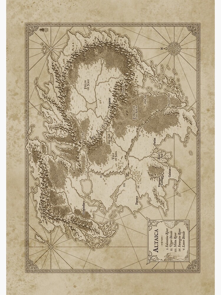 Altaica Fantasy Map Prints - Map for The Chronicles of Altaica (Artwork by Misty Beee) by tracymjoyce