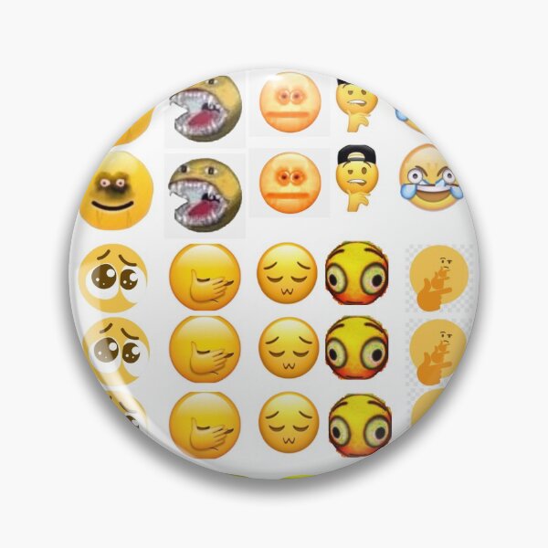 Cursed Emoji Button Pinback Badge Meme 45 mm