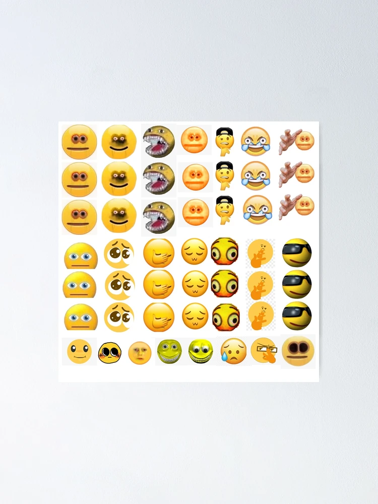 Cursed Emoji Sticker Pack Art Print for Sale by bigmemeenergy