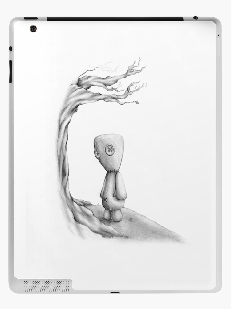 Funda y vinilo para iPad «Dibujo a Lápiz de personaje triste debajo del  árbol» de deadted | Redbubble