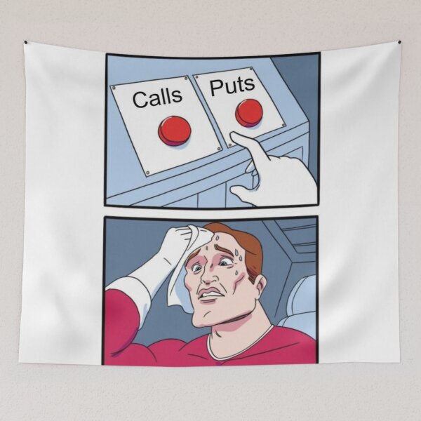 Item preview, Daily Struggle Meme - Two Buttons Meme - Calls or Puts designed and sold by The Channel Surfer.