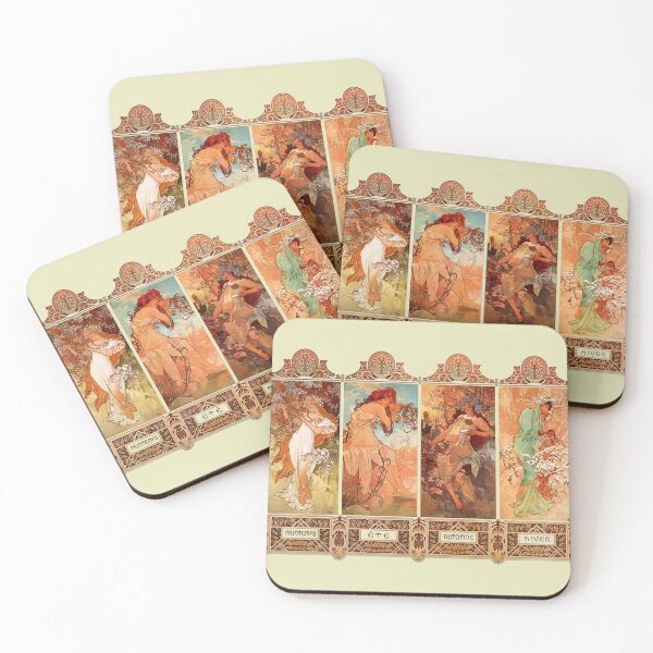 Item preview, Alphonse Mucha Four Seasons Art Nouveau designed and sold by JoolyA.