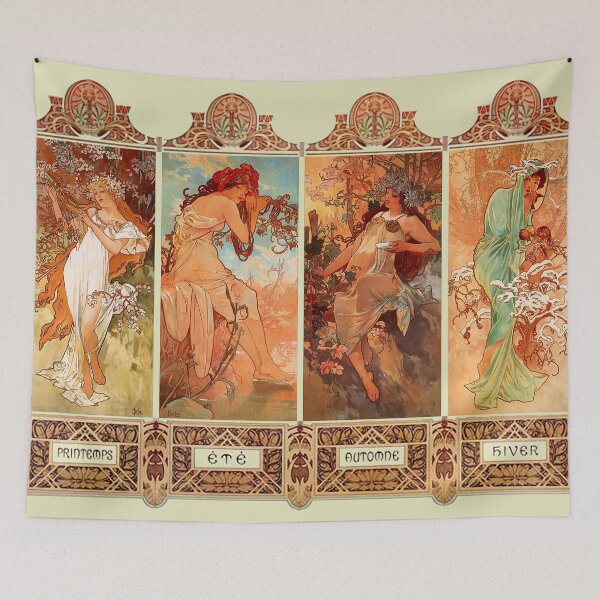 Item preview, Alphonse Mucha Four Seasons Art Nouveau designed and sold by JoolyA.