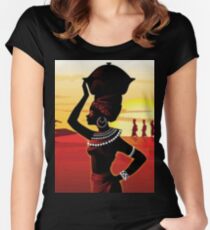 Die Afrikanerin Tailliertes Rundhals-Shirt