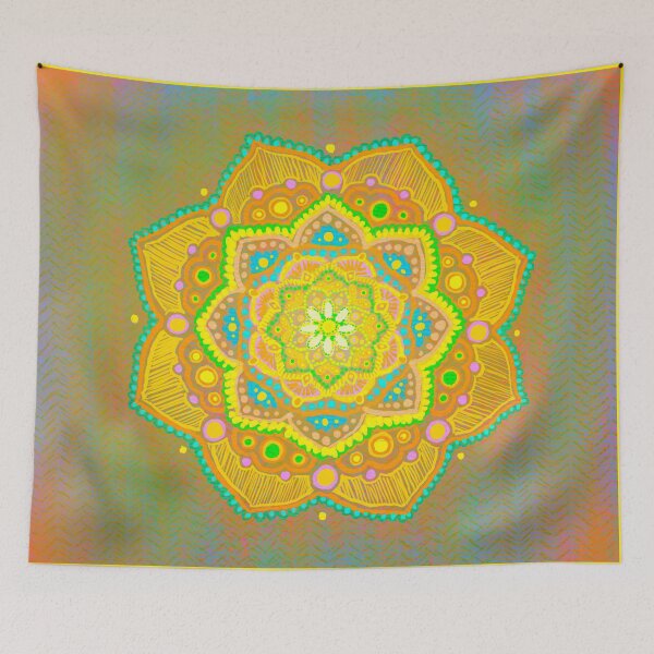 Item preview, radiant energizing flower mandala designed and sold by creepyaliengirl.