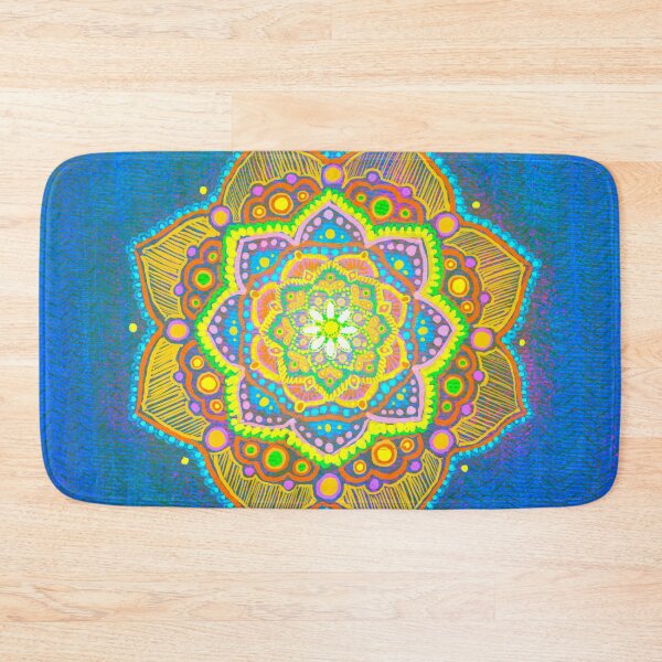 Item preview, azure energizing flower mandala designed and sold by creepyaliengirl.