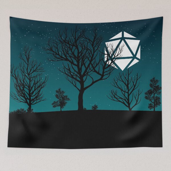 Item preview, Scary Night Dead Trees D20 Dice Moon Tabletop RPG Maps and Landscapes designed and sold by pixeptional.
