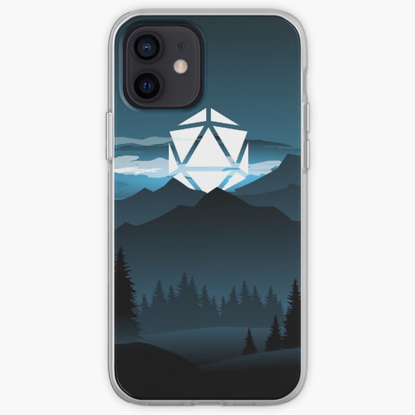 Mountain Full Moon D20 Dice Tabletop RPG Maps and Landscapes iPhone Soft Case