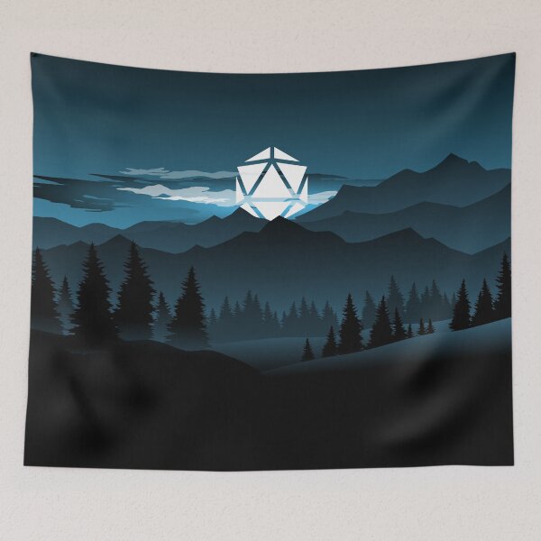Item preview, Mountain Full Moon D20 Dice Tabletop RPG Maps and Landscapes designed and sold by pixeptional.