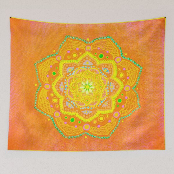 Item preview, warm energizing flower mandala designed and sold by creepyaliengirl.