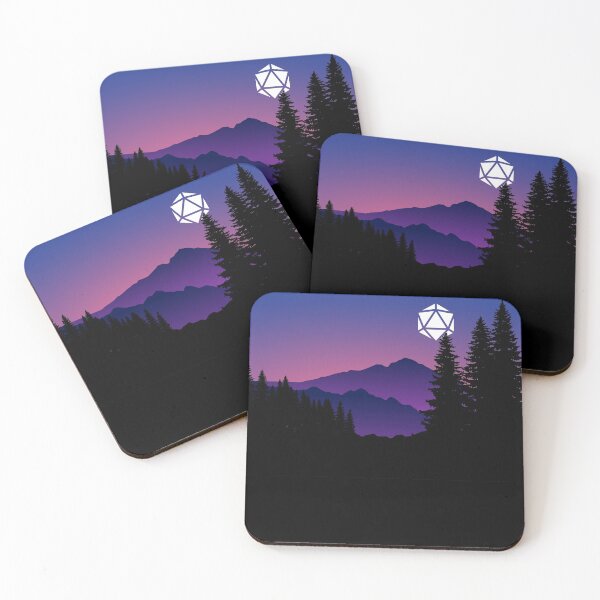 Item preview, Purple Night D20 Dice Full Moon Tabletop RPG Maps and Landscapes designed and sold by pixeptional.
