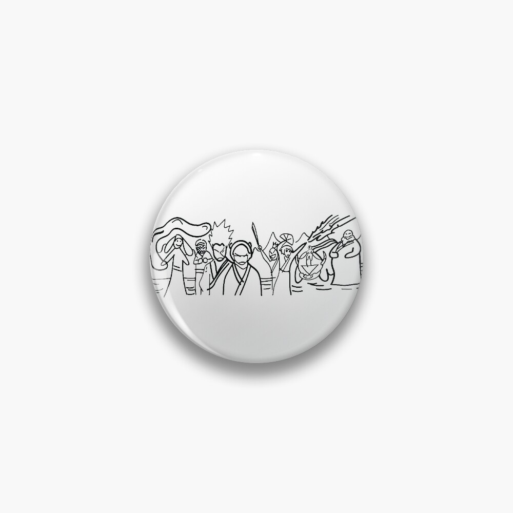 Sokka's Finale Drawing of the Avatar Gang Pin