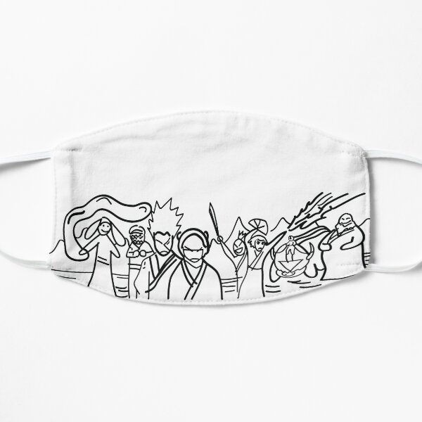 Sokka's Finale Drawing of the Avatar Gang Flat Mask