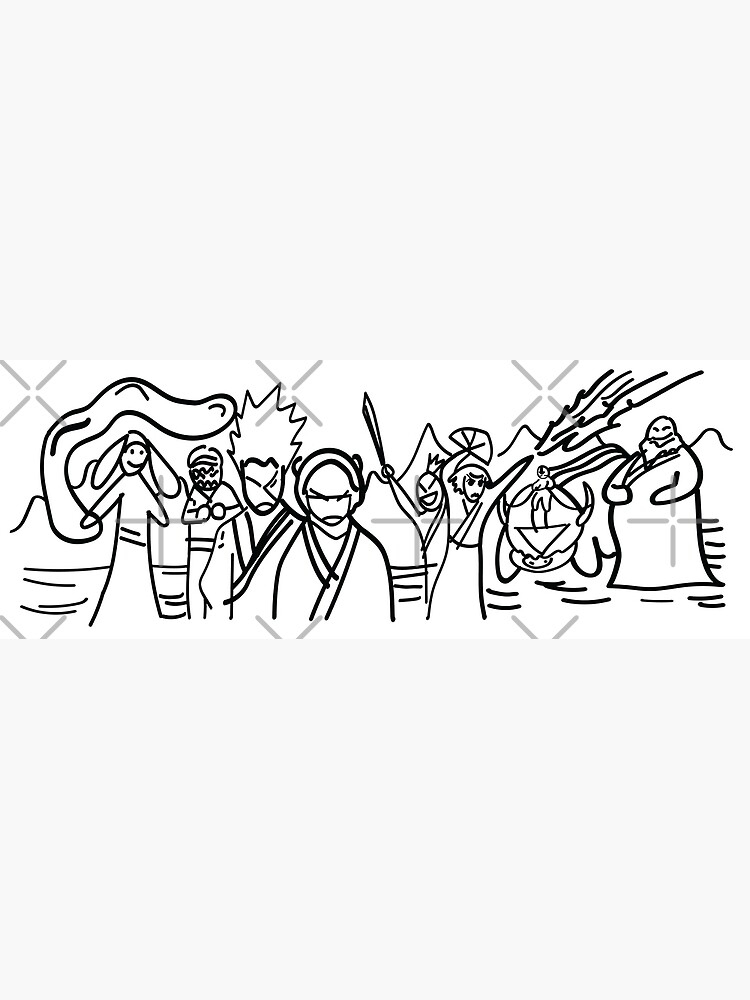 Thumbnail 3 of 3, Art Print, Sokka's Finale Drawing of the Avatar Gang designed and sold by laughingplace55.