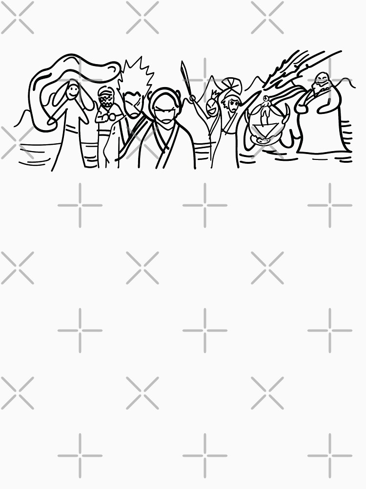 Sokka's Finale Drawing of the Avatar Gang by laughingplace55