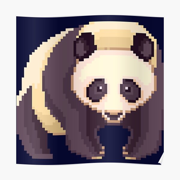 Pixelated Cute Big Giant Panda Poster