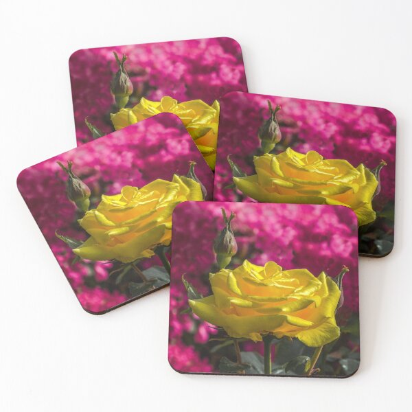 Item preview, Yellow rose on a pink background  designed and sold by AlexLyubar.