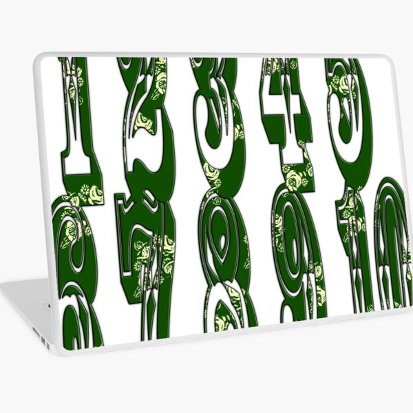 Green canal flowers numbers Laptop Skin