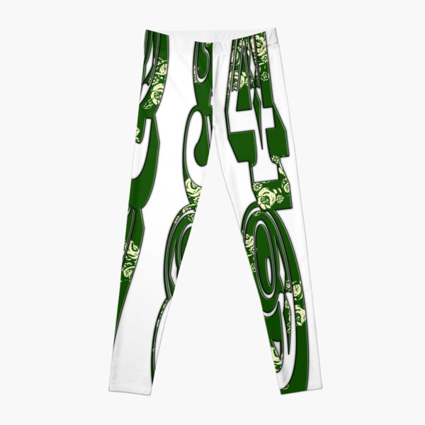 Green canal flowers numbers Leggings