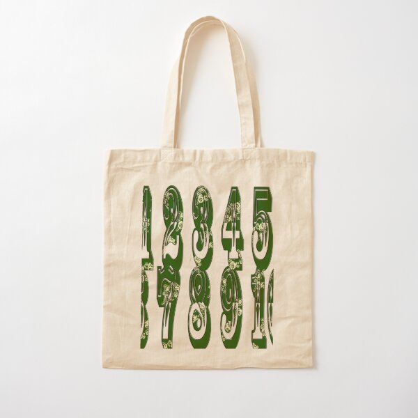 Green canal flowers numbers Cotton Tote Bag