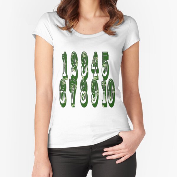 Green canal flowers numbers Fitted Scoop T-Shirt