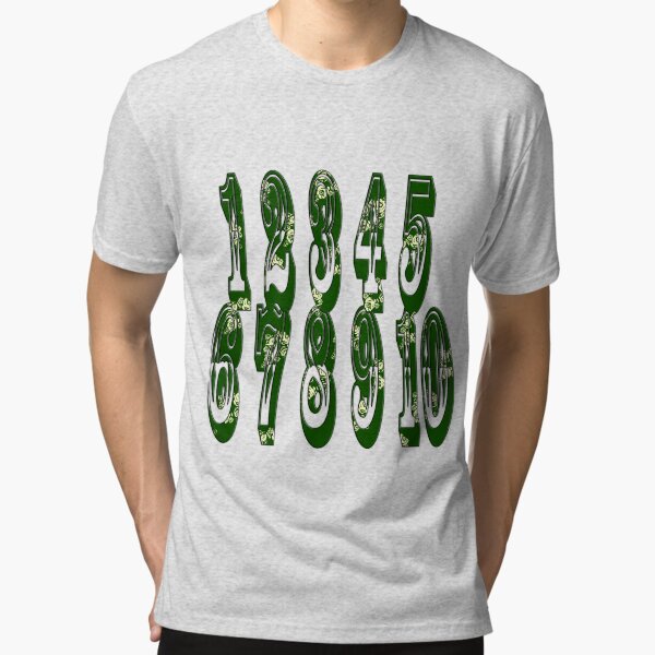 Green canal flowers numbers Tri-blend T-Shirt