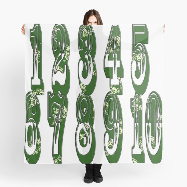 Green canal flowers numbers  Scarf