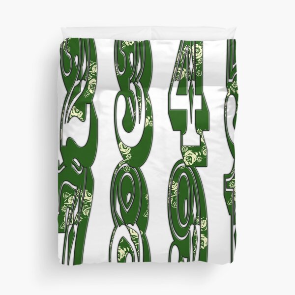Green canal flowers numbers Duvet Cover