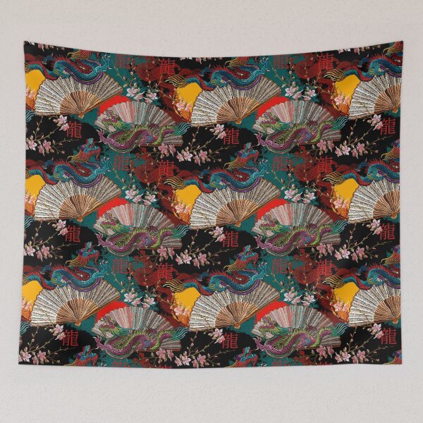Item preview, Embroidery colorful dragons designed and sold by matrioshka.